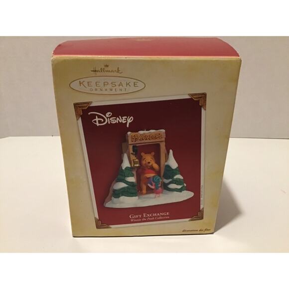 Winnie the Pooh Piglet at Mr Sanders Door Gift Exchange Hallmark Ornament & Box - Picture 2 of 3